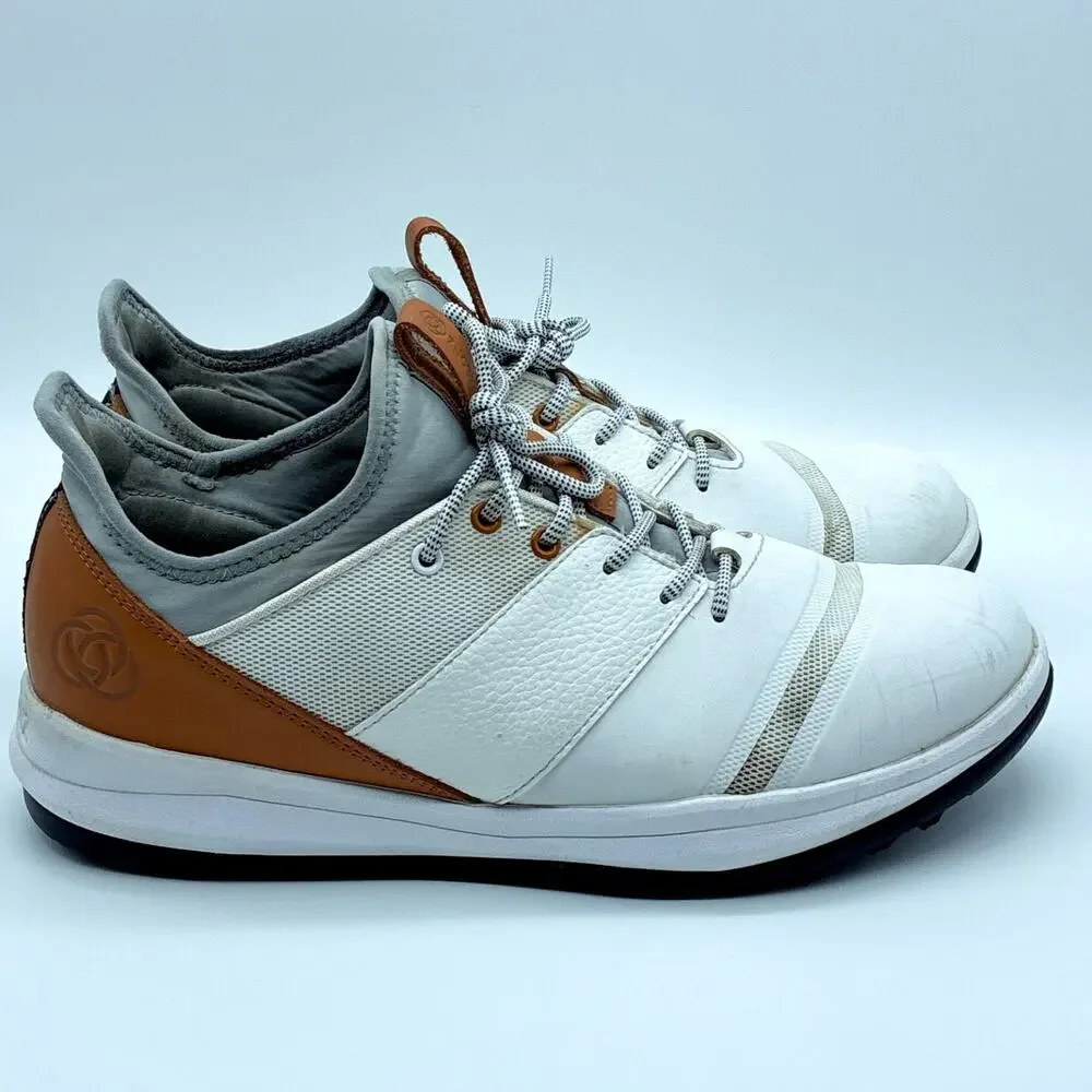 Athalonz EnVe Golf Shoes Mens 11.5 White Tan Preppy Outdoors Summer